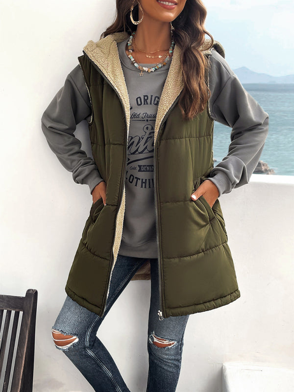 Manteau mi-long sans manches